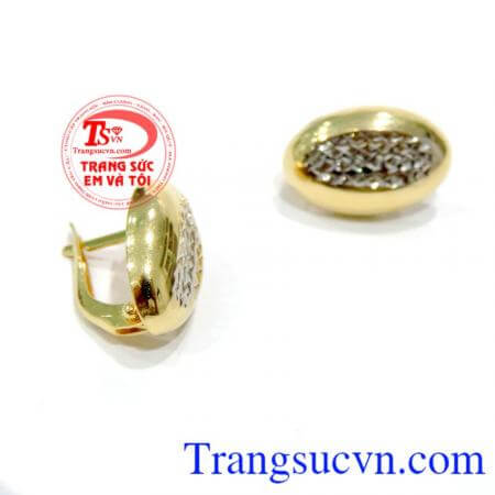 Hoa tai nữ vàng tây 18k