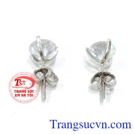 Đôi Nụ tai vàng trắng 18k chất lượng đảm bảo uy tín.