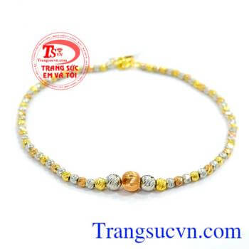 Lắc tay 18k bi vàng