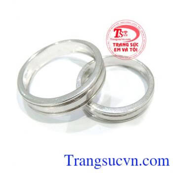 Nhẫn cưới trơn vàng trắng 18k Bảo hành 1 năm Giao hàng toàn quốc thanh toán an toàn