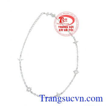 Lắc chân 18k vàng trắng toàn quốc thanh toán an toàn,Lắc chân 18k vàng trắng Khách hàng ưa chuộng