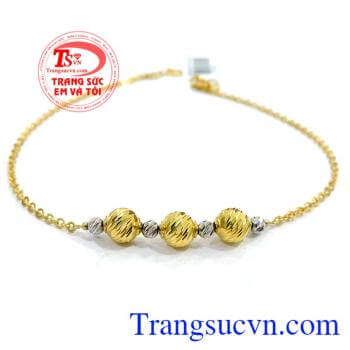 Lắc chân 18k Hạnh Phúc dành cho nữ đeo chân