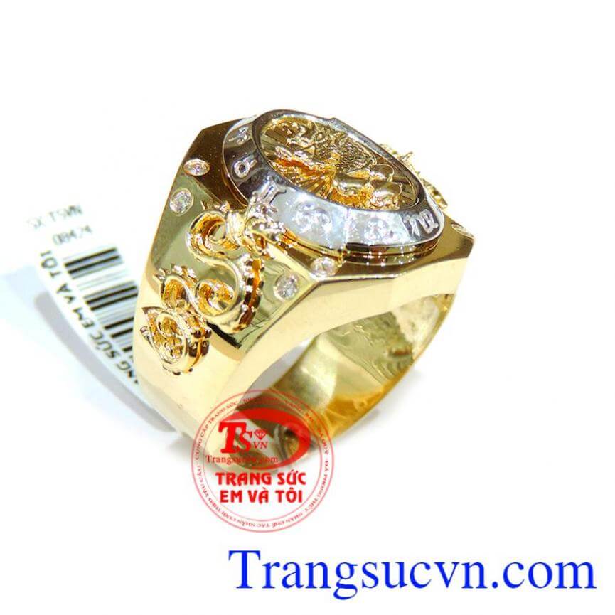 Nhẫn nam rồng nổi 3d