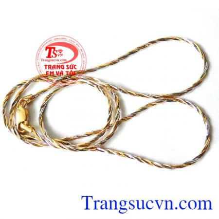 Dây Vàng Hồng Trắng 18k