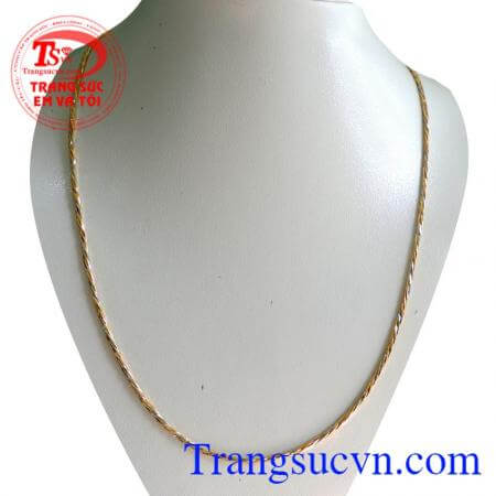 Dây Vàng 18k ITaly Tết 4 nhập khẩu nguyên chiếc, có 3 màu, vàng màu, vàng hồng, vàng trắng, tạo cho sợi dây chuyền vàng 18k vẻ đẹp độc đáo Bảo hành 1 năm