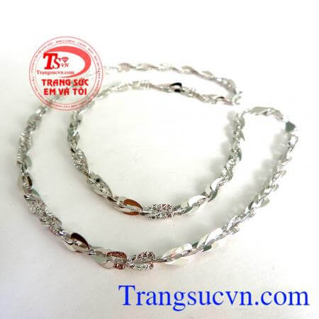Dây chuyền vàng trắng 18k italy