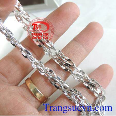Dây chuyền vàng trắng 18k italy