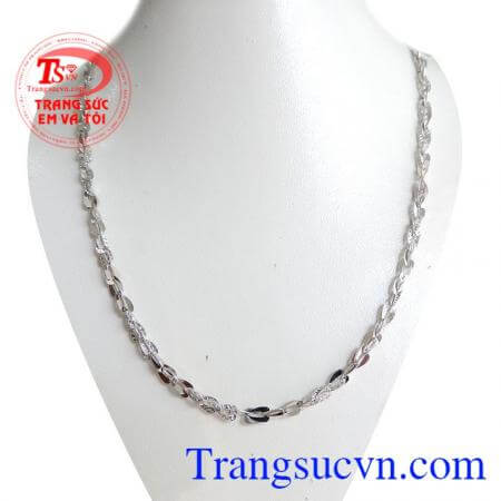 Dây chuyền vàng trắng 18k italy đeo bền đẹp và sáng bóng Bảo hành 1 năm là món quà tặng cho Vợ, cho người yêu trong dịp kỷ niệm và sinh nhật