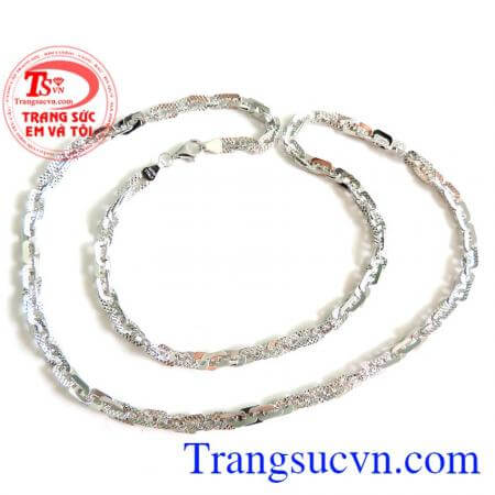 Dây vàng trắng 18k 750 Ý