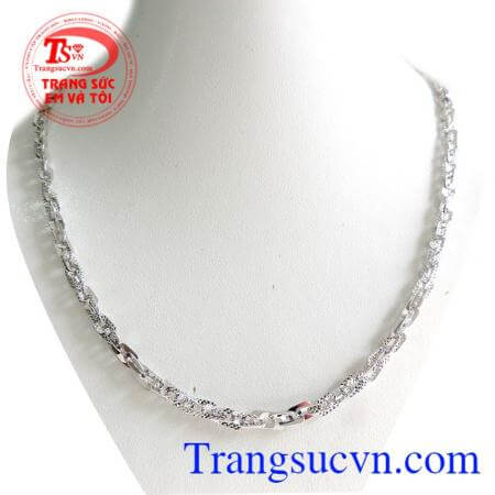 Dây vàng trắng 18k 750 Ý Bảo hành 1 năm,đeo cùng dây chuyền vàng trắng,