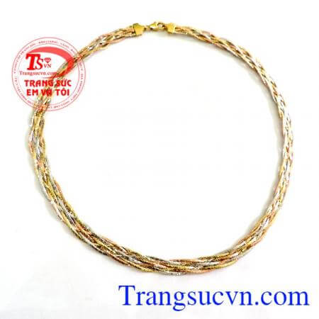 Kiềng vàng 18k ITALY bện đẹp quý phái dành cho phái đẹp.