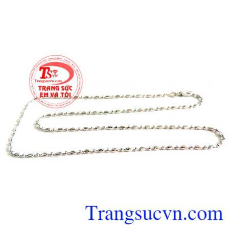 Dây vàng trắng bi 18k