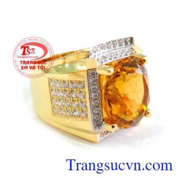 Nhẫn nam Mệnh Kim Citrine món quà ý nghĩa cho người yêu thương