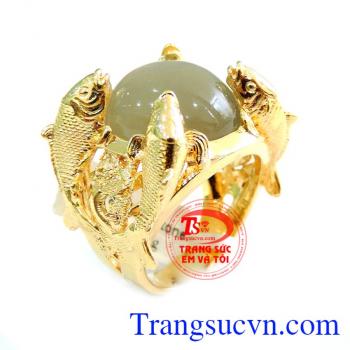 Nhẫn nam Moonstone Cá Vàng