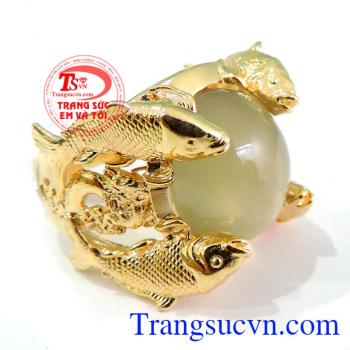 Nhẫn nam Moonstone Cá Vàng hàng hiệu Công Ty Trang Sức Em Và Tôi Thương Hiệu Dẫn Đầu Việt Nam