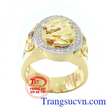 Nhẫn nam vàng mặt rồng,Vàng tây 10K nhập khẩu,Nhẫn nam vàng 10K,Nhẫn nam bảo hành chu đáo,Nhẫn nam vàng mặt rồng