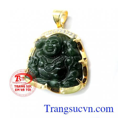 Mặt dây ngọc nephrite phật di lặc