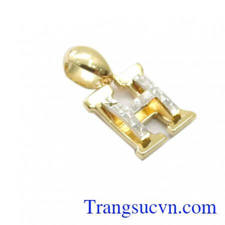 Mặt dây chuyền vàng chữ H nhập khẩu chất lượng cao uy tín đảm bảo chất lượng,