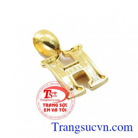 Mặt dây chuyền vàng chữ H nhập khẩu