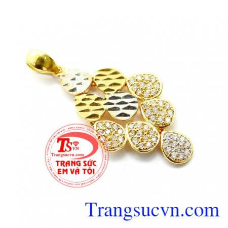 Mặt dây chuyền vàng hình chiếc lá nhập khẩu cho nữ chất lượng cao đảm bảo uy tín,