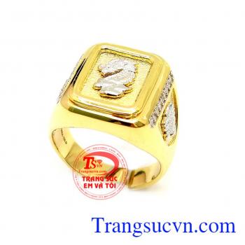 Nhẫn rồng quyền lực vàng 10k màu sắc đẹp, chất lượng cao, chế tác theo yêu cầu