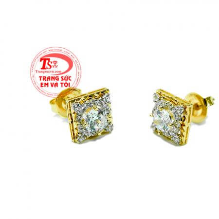 Hoa tai đính đá thời trang dành cho bạn nữ. 