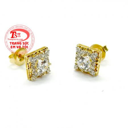 Hoa tai đính đá thời trang mẫu mã đẹp phù hợp với nhiều phong cách thời trang. 