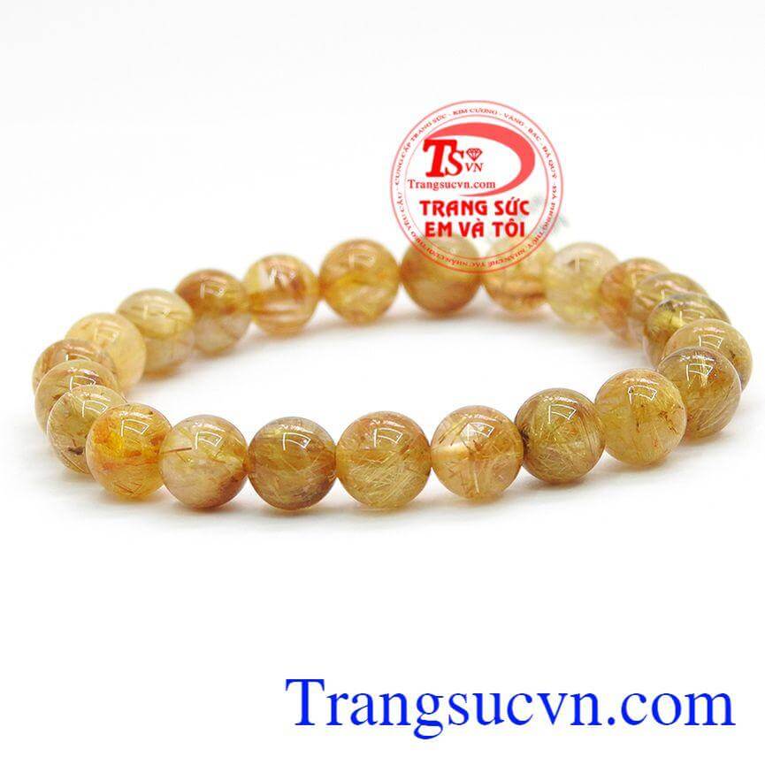 Chuỗi thạch anh tóc vàng phong thủy