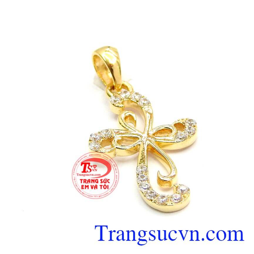 Mặt thánh giá vàng đeo cổ dành cho nữ đeo cùng dây chuyền vàng