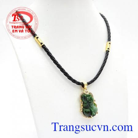 Bộ dây chuyền nam chất lượng cao, Bộ dây chuyền mặt Tỳ Hưu ngọc Cẩm thạch thiên nhiên tinh xảo phong thủy, Bộ dây chuyền nam Tỳ Hưu ngọc đẹp