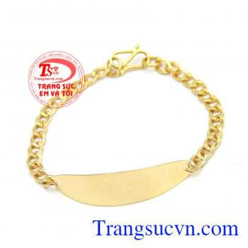 Lắc vàng tây 10k khắc chữ theo ý
