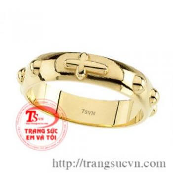 Nhẫn Tràng Hạt vàng tây