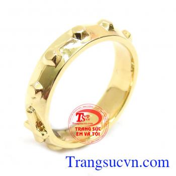 Nhẫn Tràng Hạt vàng tây