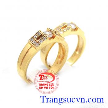 Nhẫn cưới vàng 14k yêu thương