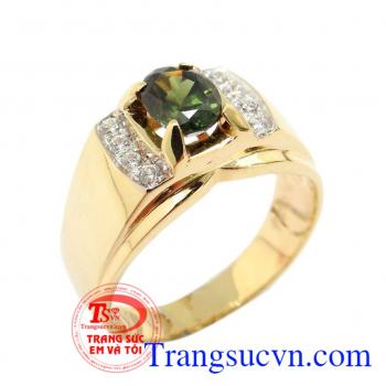 Nhẫn Đá Sapphire Nam Tính vàng 14k bền đẹp, chất lượng, giao hàng nhanh trên toàn quốc