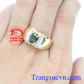 Nhẫn Đá Sapphire Nam Tính 14k thời thượng
