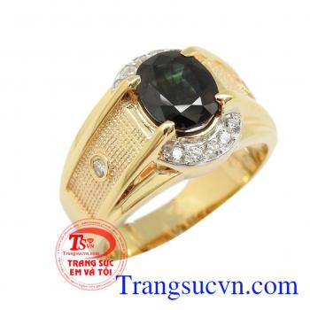 Nhẫn đá Sapphire Quyền Lực 14k đẳng cấp thời trang
