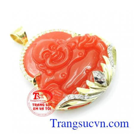 Mặt phật di lặc nam cá tính vàng 14k chất lượng cao bảo hành một năm