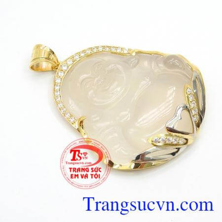 Mặt dây chuyền phật Di Lặc bọc vàng 14k thiết kế tinh xảo cho các bạn nam