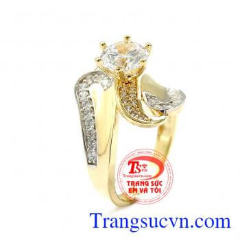 Nhẫn Nữ Hoa Vàng Cá Tính, nhẫn nữ vàng tây, nhẫn nữ đẹp