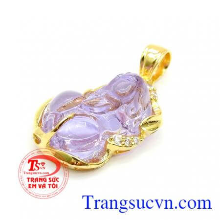 Mặt Tỳ Hưu nữ bọc vàng bảo hành 6 tháng, chất lượng cao, giao hàng trên toàn quốc, Trong phong thủy Tỳ Hưu được coi là linh vật mang lại may mắn và tiền bạc,