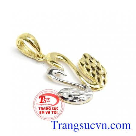 Mặt dây chuyền nữ vàng tây, Mặt dây chuyền thiên nga đôi đến từ Hàn Quốc đất nước hàng dầu về chế tác trang sức cho phái đẹp phù hợp thị hiếu của đa số khách hàng,