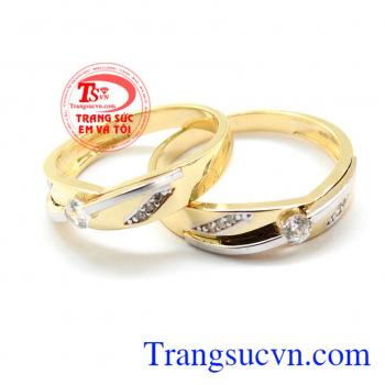 Nhẫn cưới vàng vàng tây đẹp sang trọng tinh tế cho đôi bạn trẻ