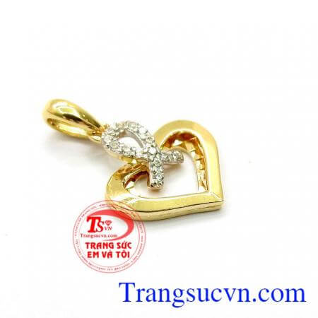 Mặt dây chuyền nữ vàng tây đẹp chất lượng cao,