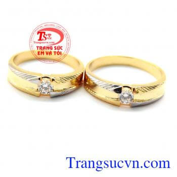 Nhẫn cưới hạnh phúc lứa kiểu dáng đơn giản, hiện đại, tinh tế là khởi đầu tuyệt vời cho hạnh phúc đôi lứa