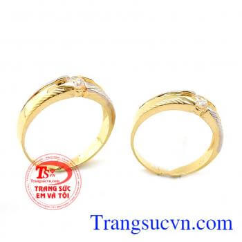 Nhẫn cưới vàng vàng tây đẹp sang trọng tinh tế cho đôi bạn trẻ