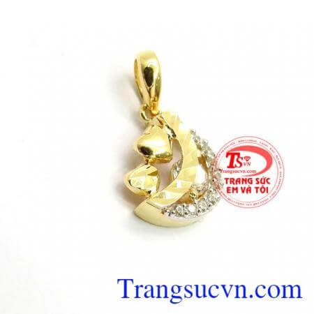 Mặt dây chuyền vàng tây cho bạn nữ, Mặt dây chuyền vàng 10k Hàn Quốc,