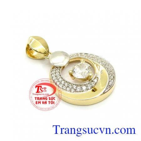 Mặt dây chuyền nữ vàng tây 10k, Mặt dây chuyền nữ đính đá nhập khẩu thiết kế đẹp hợp thời trang phong cách bạn nữ,