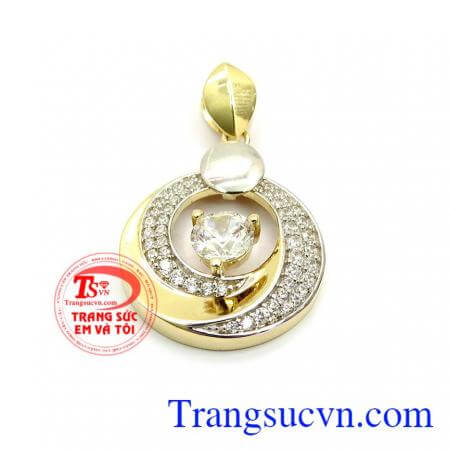 Mặt dây chuyền nữ đính đá nhập khẩu, Mặt dây chuyền vàng tây xuất xứ Hàn Quốc,