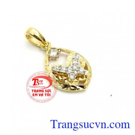 Mặt dây chuyền nữ vàng tây nhập khẩu, Mặt dây vàng 10k,